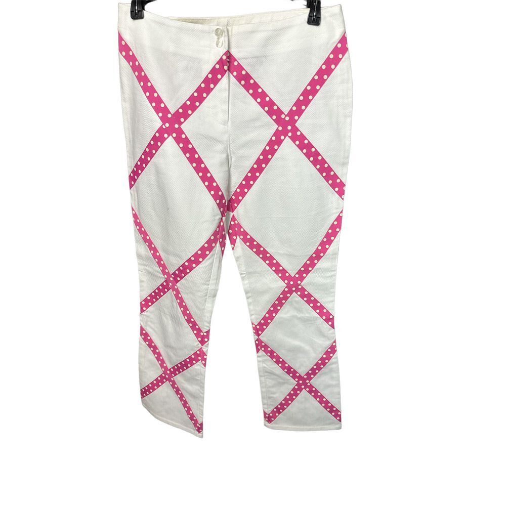 CJ Laing White Cotton Embellished Pants Size 4